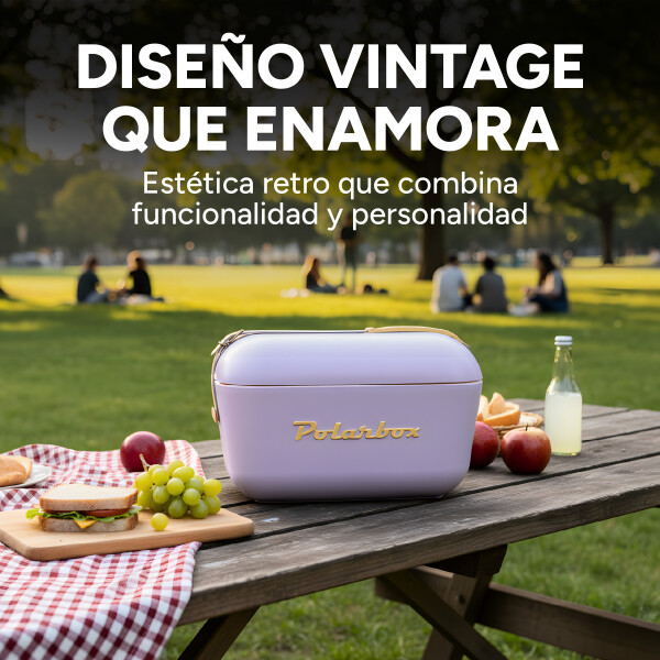 Conservadora Hielera Vintage 12L Litros Latas Hielo Polarbox Color Lila