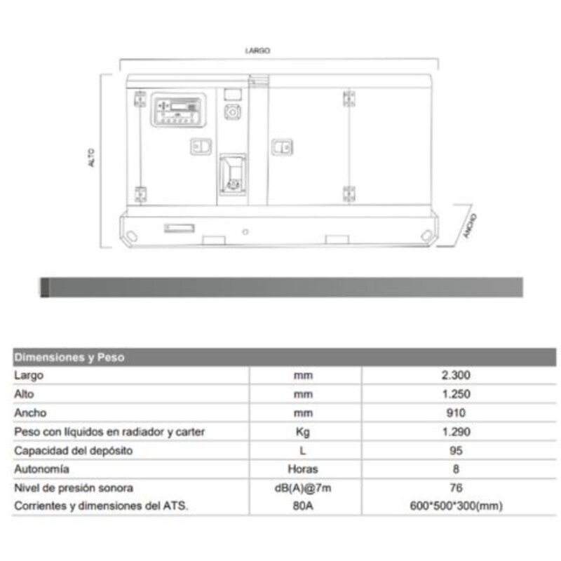 GENERADOR 45/50 KVA CABINADO VCP-DP GENERADOR 45/50 KVA CABINADO VCP-DP