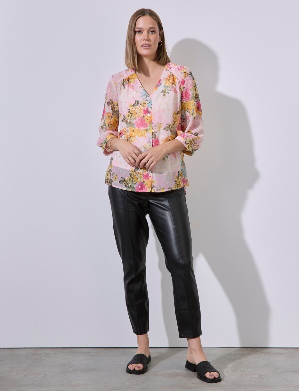 Blusa Gasa Lurex ROSA/MULTI