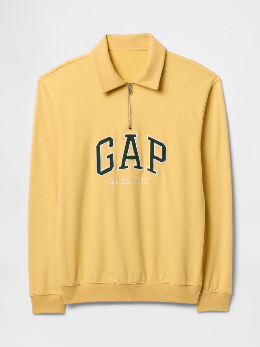 Buzo Deportivo Medio Cierre Logo Gap Hombre - French Almond 