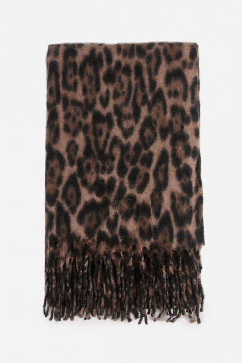 Bufanda animal print beige