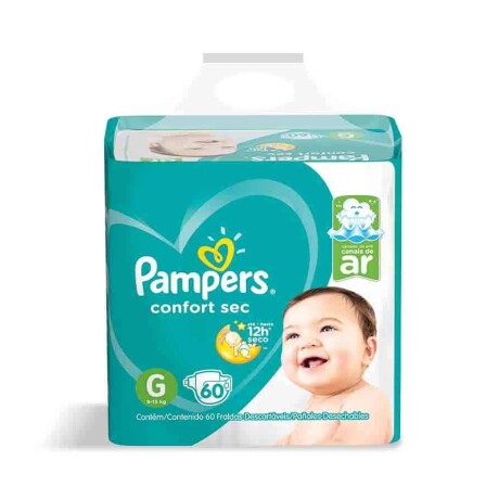 Pañales Pampers Confort Sec Forte Bolsa X-G 58 Unidades Pañales Pampers Confort Sec Forte Bolsa X-G 58 Unidades