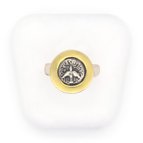 Anillo religioso de plata 925 y double en oro 18 ktes, ESPIRITU SANTO. Anillo religioso de plata 925 y double en oro 18 ktes, ESPIRITU SANTO.