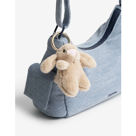 Llavero Y Bag Charm Peluche Conejo Gris Claro