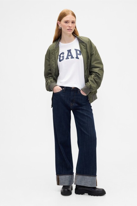 Remera Logo Gap Mujer White Uk