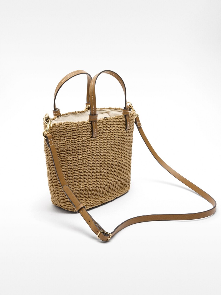 Bolso Tote De Efecto Rafia natural