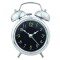 Reloj Despertador Clásico grande Plateado Y Negro
