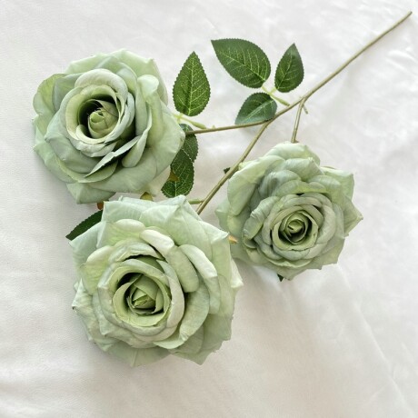 Rama De Rosas x3 Verde Pastel