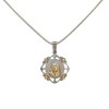 Dije Medalla Virgen Niña Rombo-Plata y oro- Sin piedra- CP5004 sinpiedra