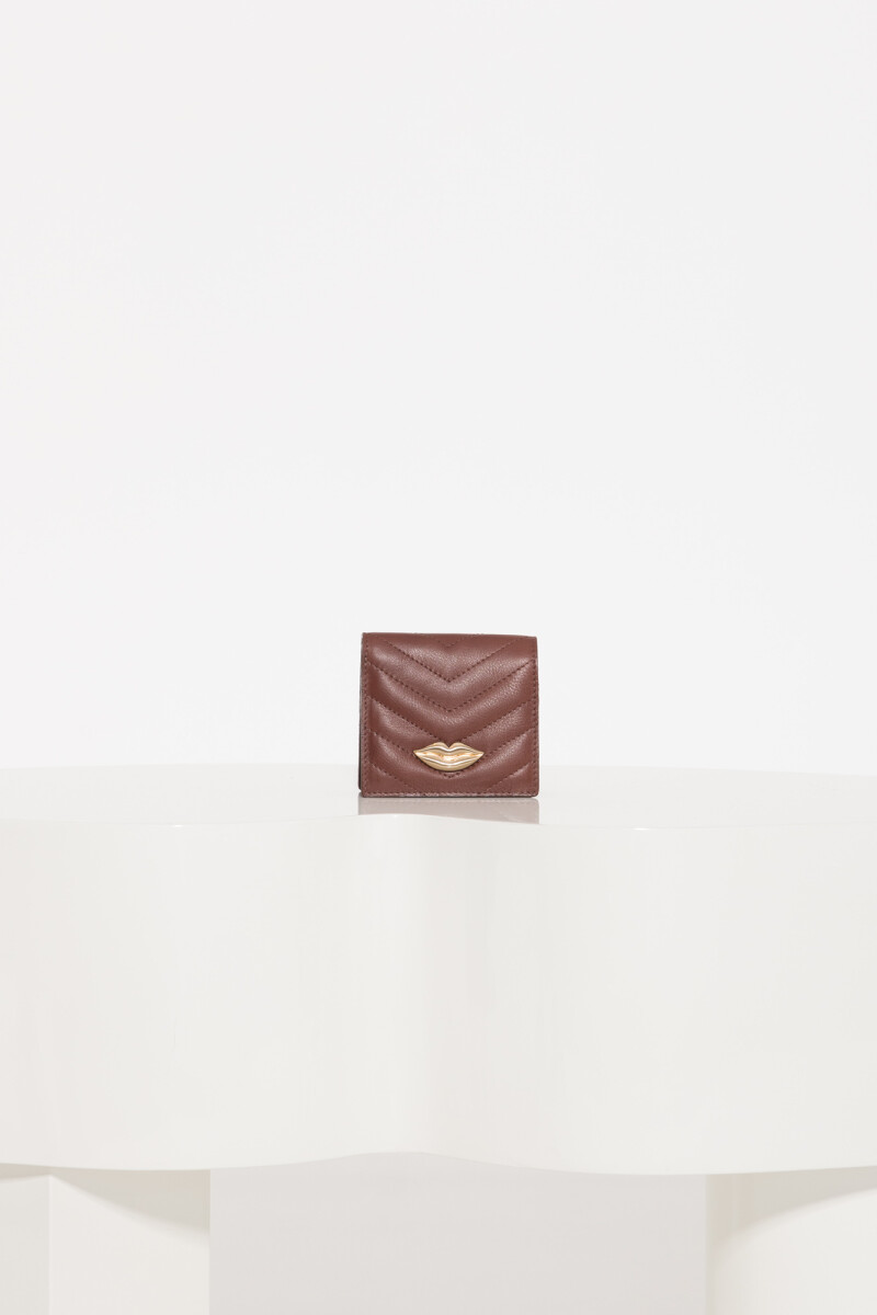 MINI BILLETERA LIPSTICK Marron