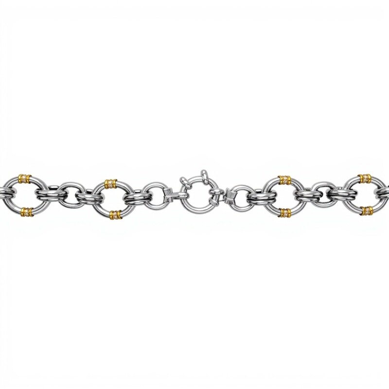 Cadena Rolo - Plata 925 y oro - sin piedra - CD3602 sinpiedra
