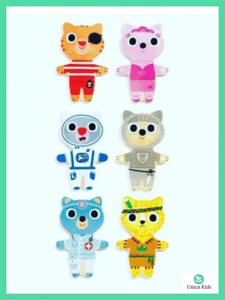 PUZZLE DE MADERA DRESSUP MIX DJECO UNICO