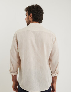 011954 CAMISA HARRINGTON LABEL LINO Natural