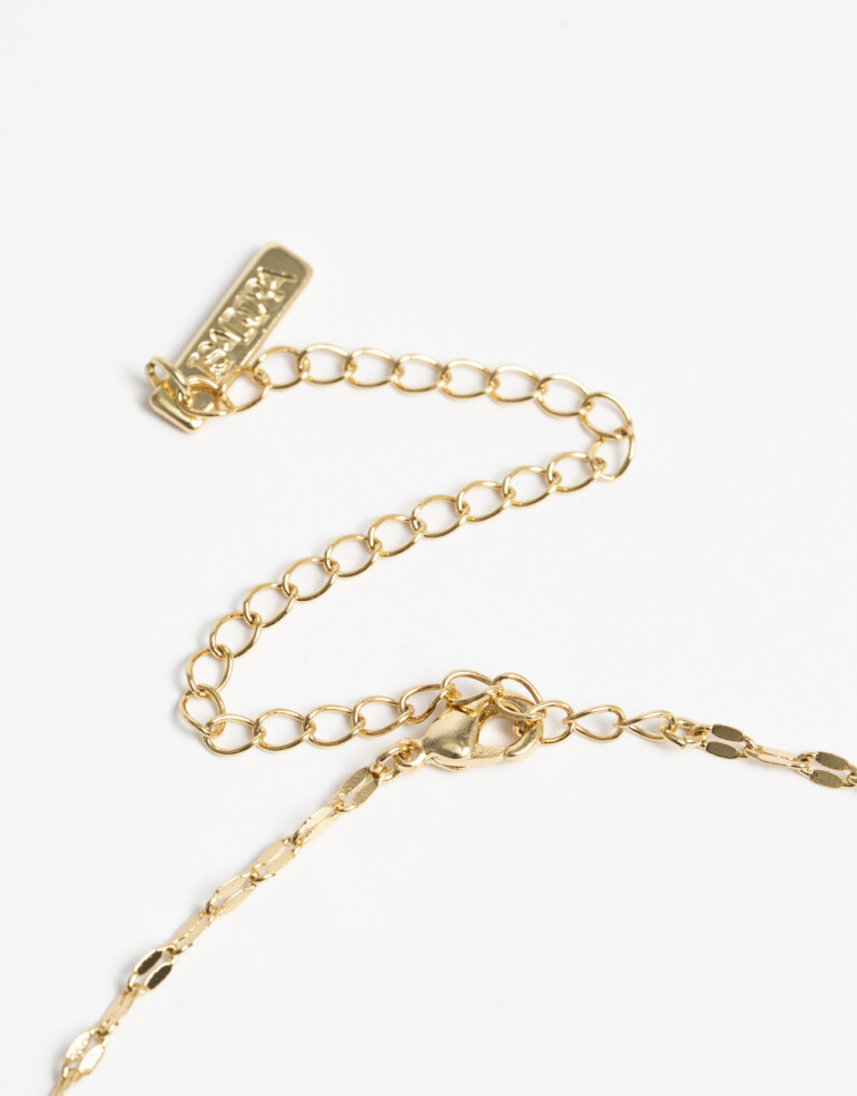 Cadena Corta con Dije Cubic zirconia Collar Con Charms De Cubic Zirconia - Dorado