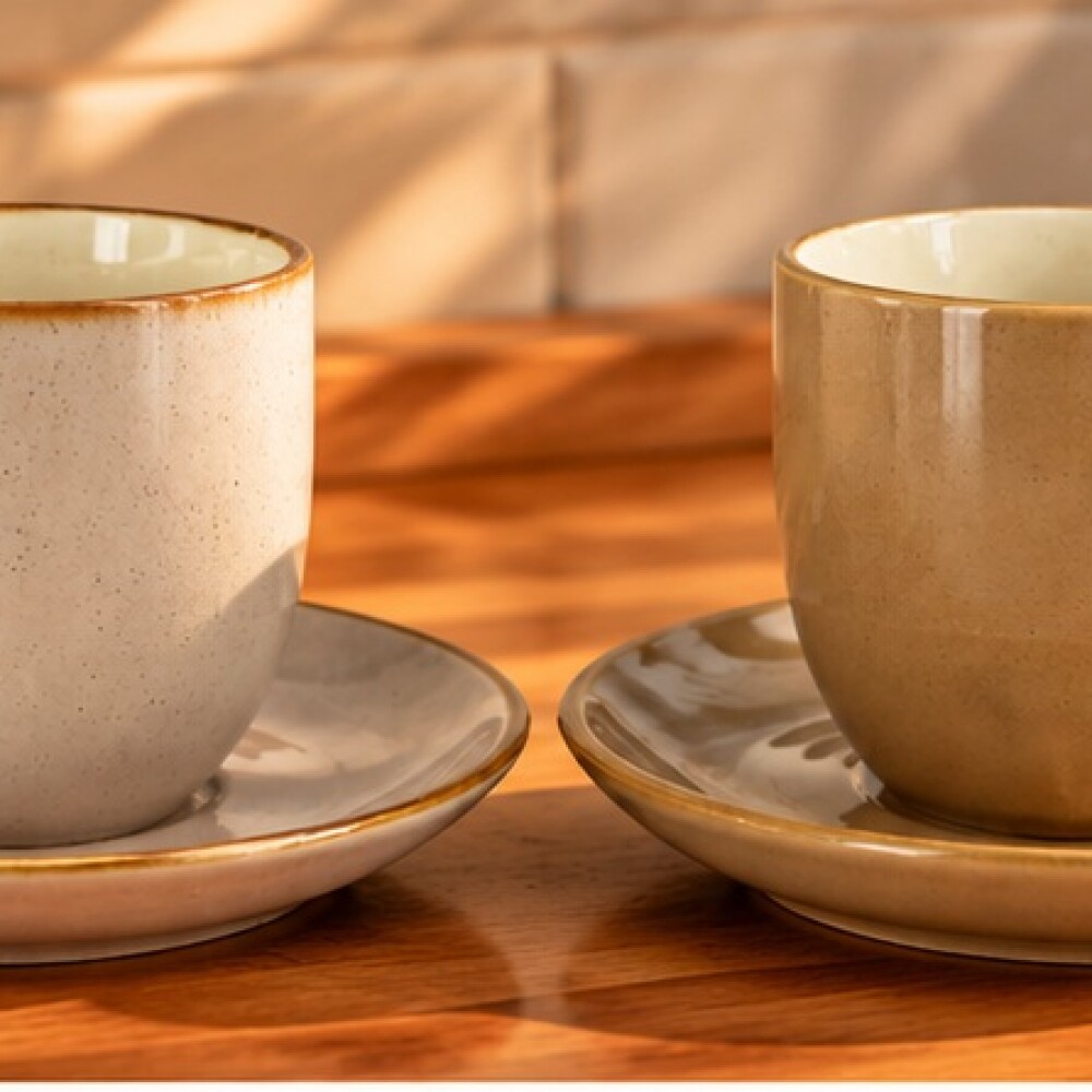 Taza de te con plato 200 ml colores surtidos Taza de te con plato 200 ml colores surtidos