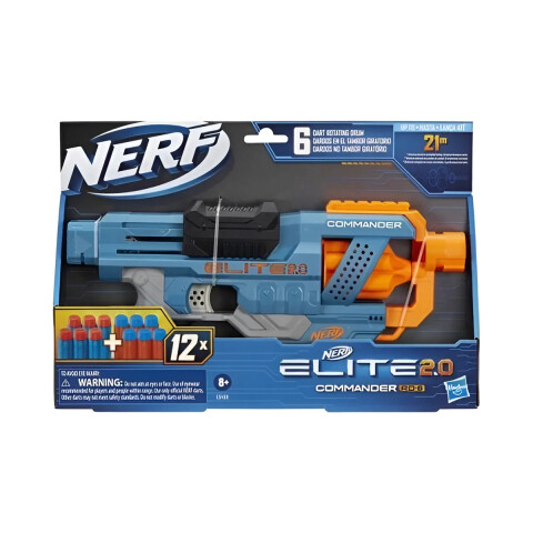 Pistola Nerf Elite 2.0 Commander RD-6 Lanzador de Dardos U