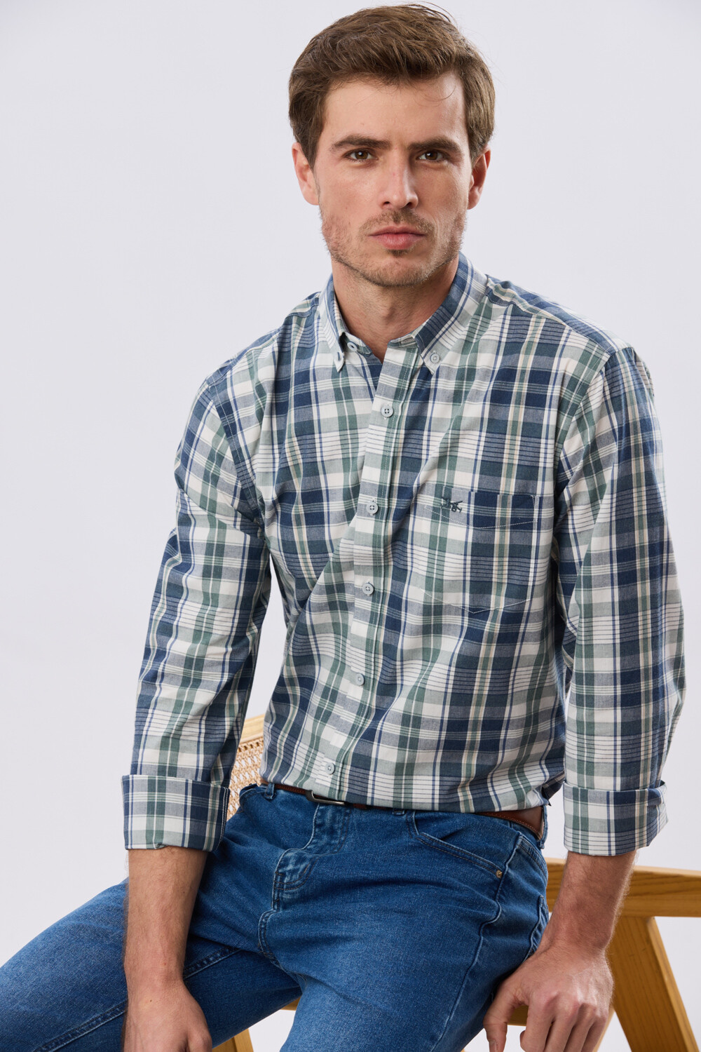 CAMISA CUADROS Azul Oscuro