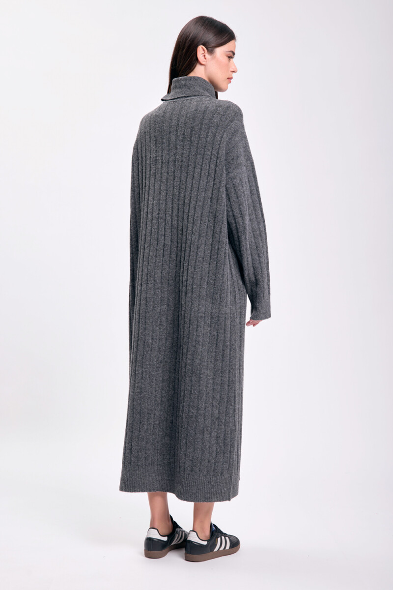 Vestido punto canalé Gris