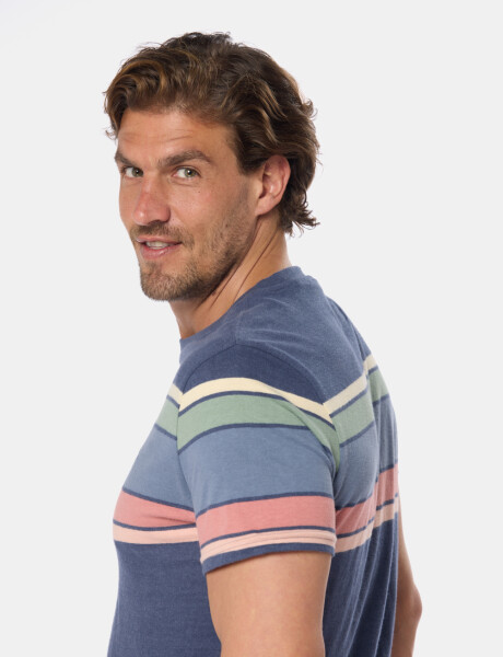 REMERA RAYADA Azul