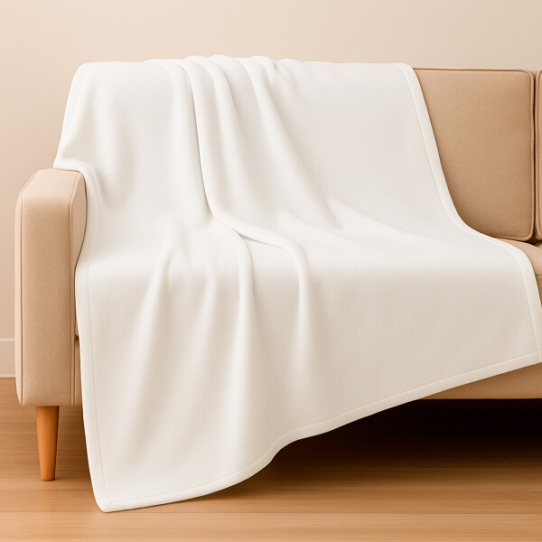 Manta Polar 1 Plaza 180x130Cm Polyester Suave Compacta Color Blanco
