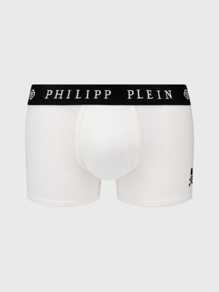 PHILIPP PLEIN - bóxer negro con diseño de calavera Blanco