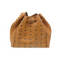 Cartera bombonera de cuero con monograma Camel