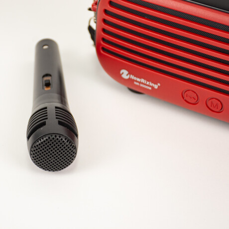 Parlante Microfono Con Bluetooth Y Usb A Bateria Rojo
