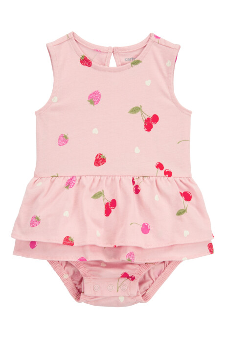 Vestido body de algodón, diseño frutal Sin color