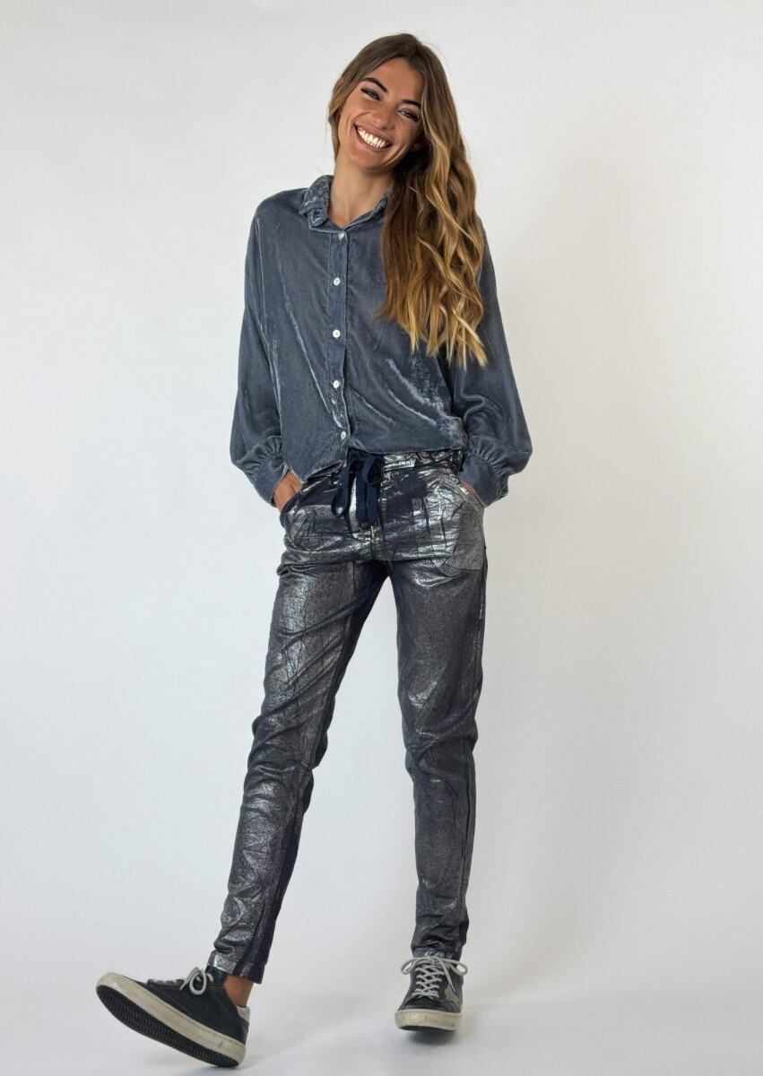 PANTALÓN FATMA - PLATEADO - AZUL 