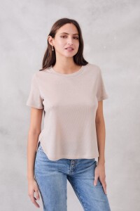 Remera Manga Corta Lurex Crudo