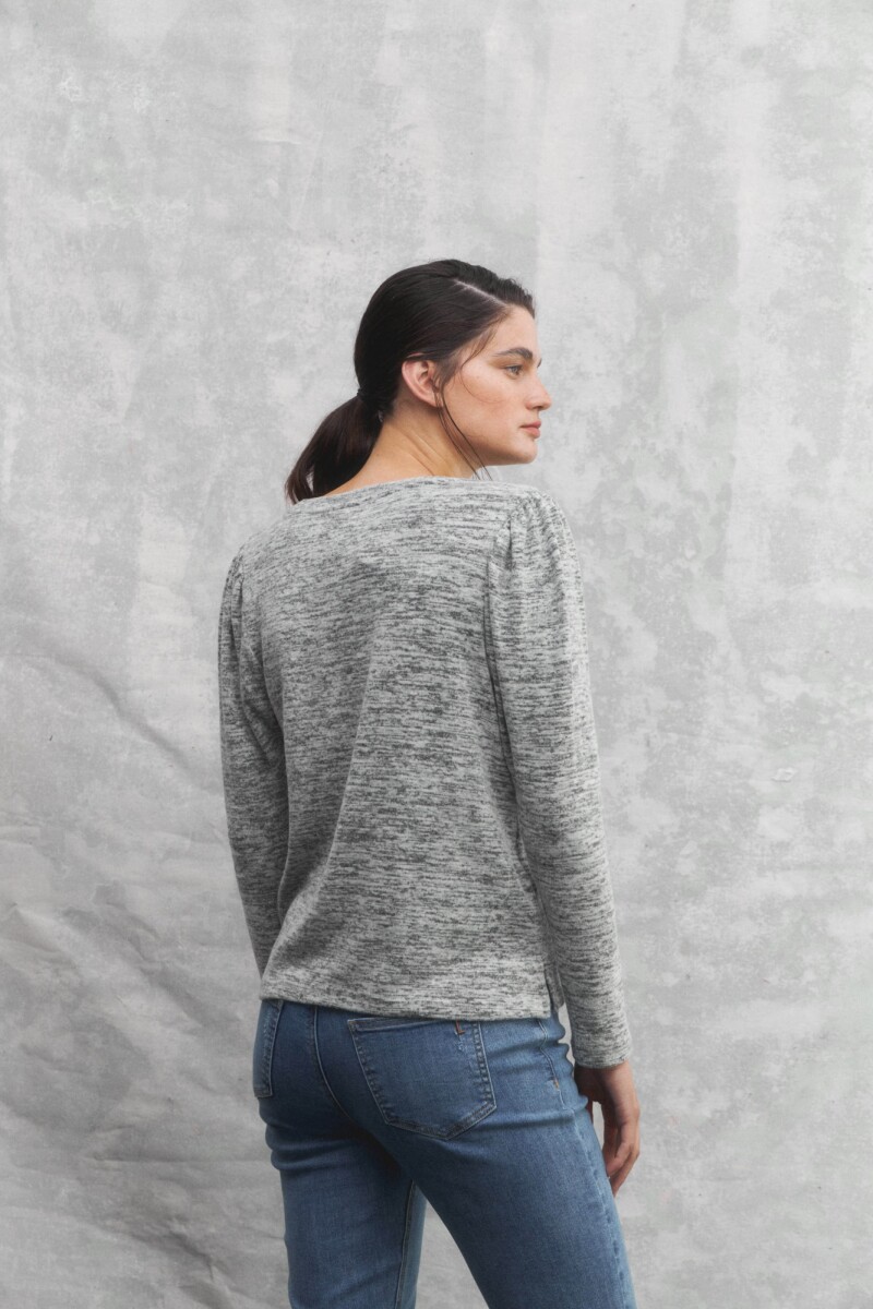 Sweatshirt con manga balloon gris melange