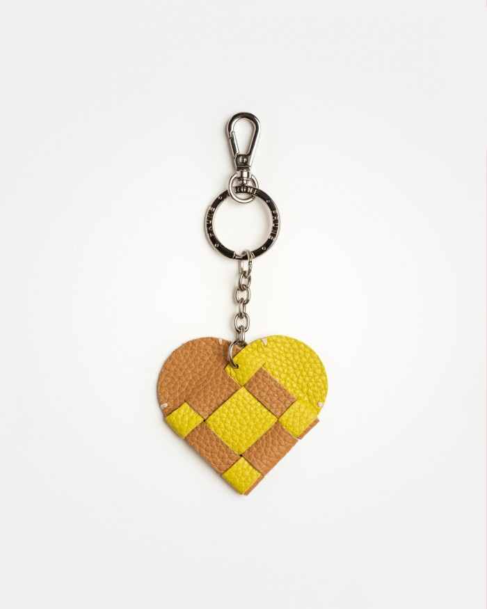 Llavero charm Valentine en cuero graneado Cuoio