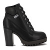 Moleca Bota Acordonada C/taco Cuadrado Negro