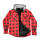 Campera Camisa Leñadora Cangurito Capucha Botones Rojo