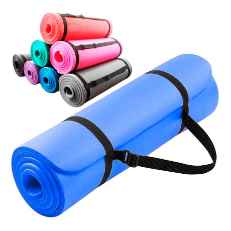 Colchoneta Yogamat 15mm Pilates Gimnasia Abdominales Azul
