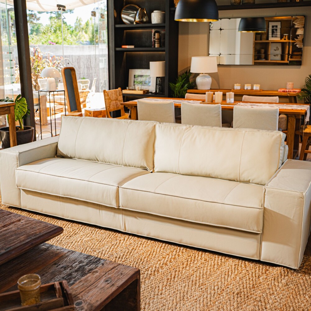 Sofá Athos cuero beige, 2.60m Sofá Athos cuero beige, 2.60m