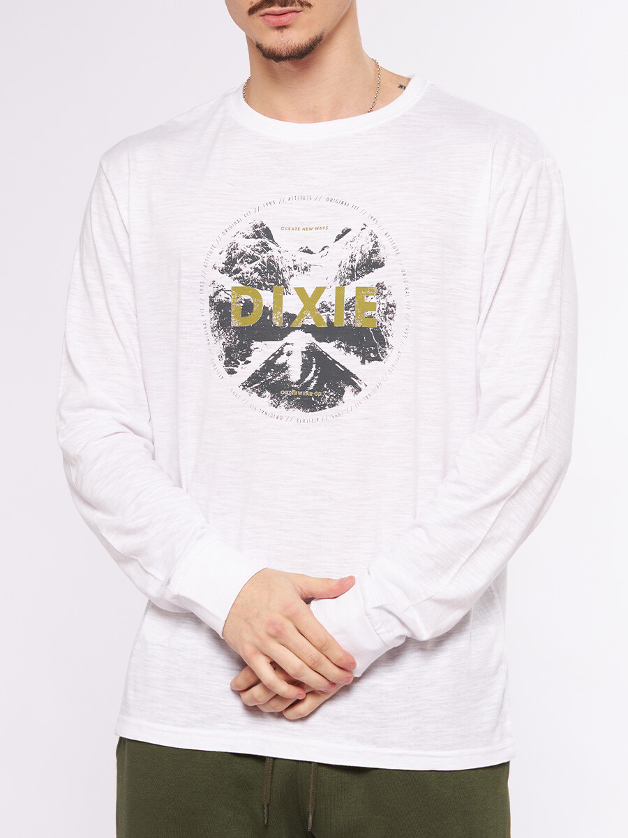 T-SHIRT ML CREATE DIXIE - Blanco 