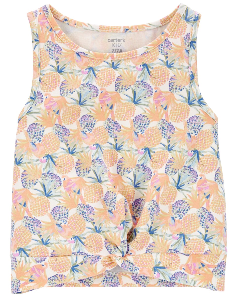 Musculosa de algodón anudada diseño frutal 