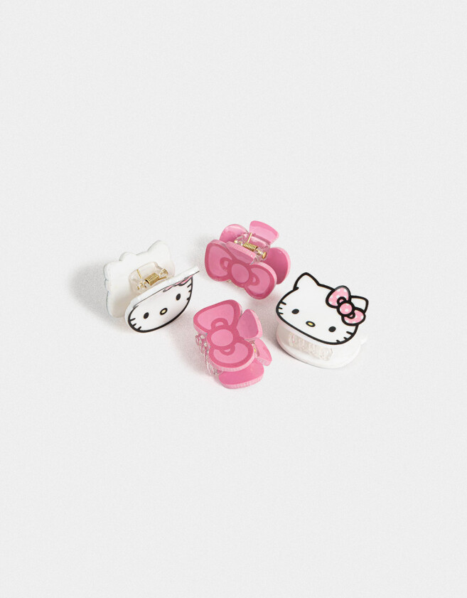 Hebillas Infantiles Licencias Set De Broches "hello Kitty" - Combinacion Multicolor