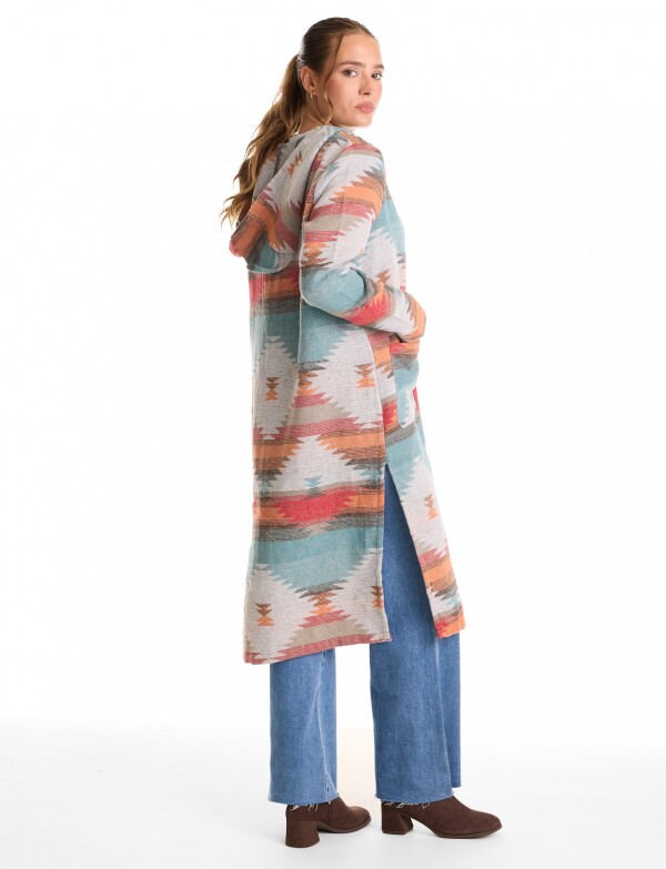 Cardigan Con Capucha MULTI/PETROLEO