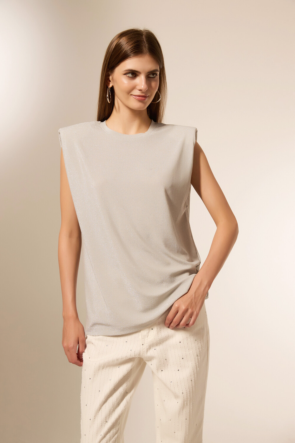 Remera Micaeli Plateado