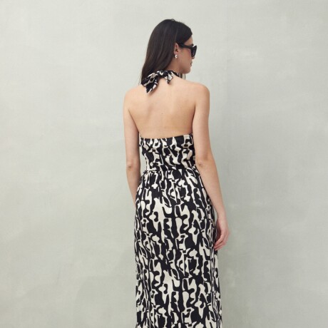 VESTIDO ORIENTAL Negro/Blanco