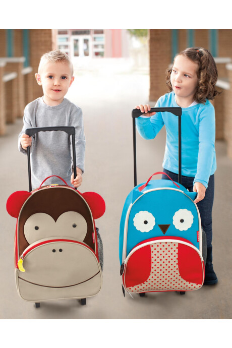 Mochila con rueditas, diseño mono Sin color