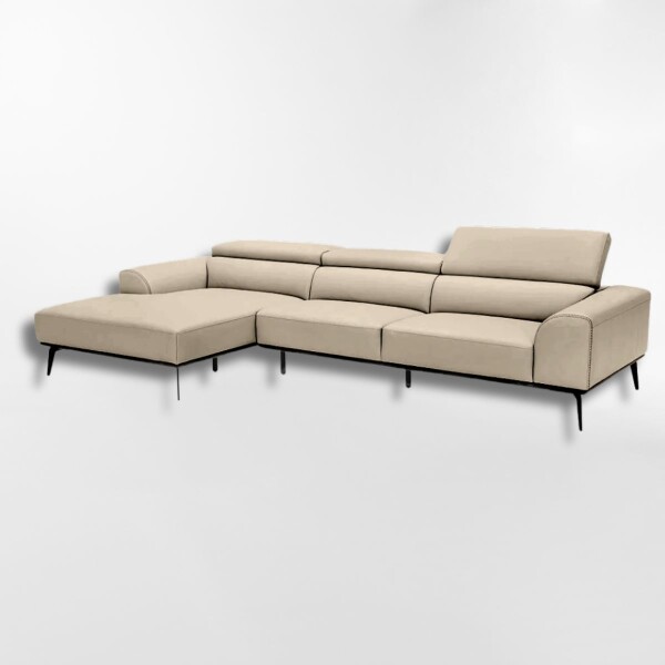 Sofá con chaise DUNA TELA BEIGE - IZQUIERDO