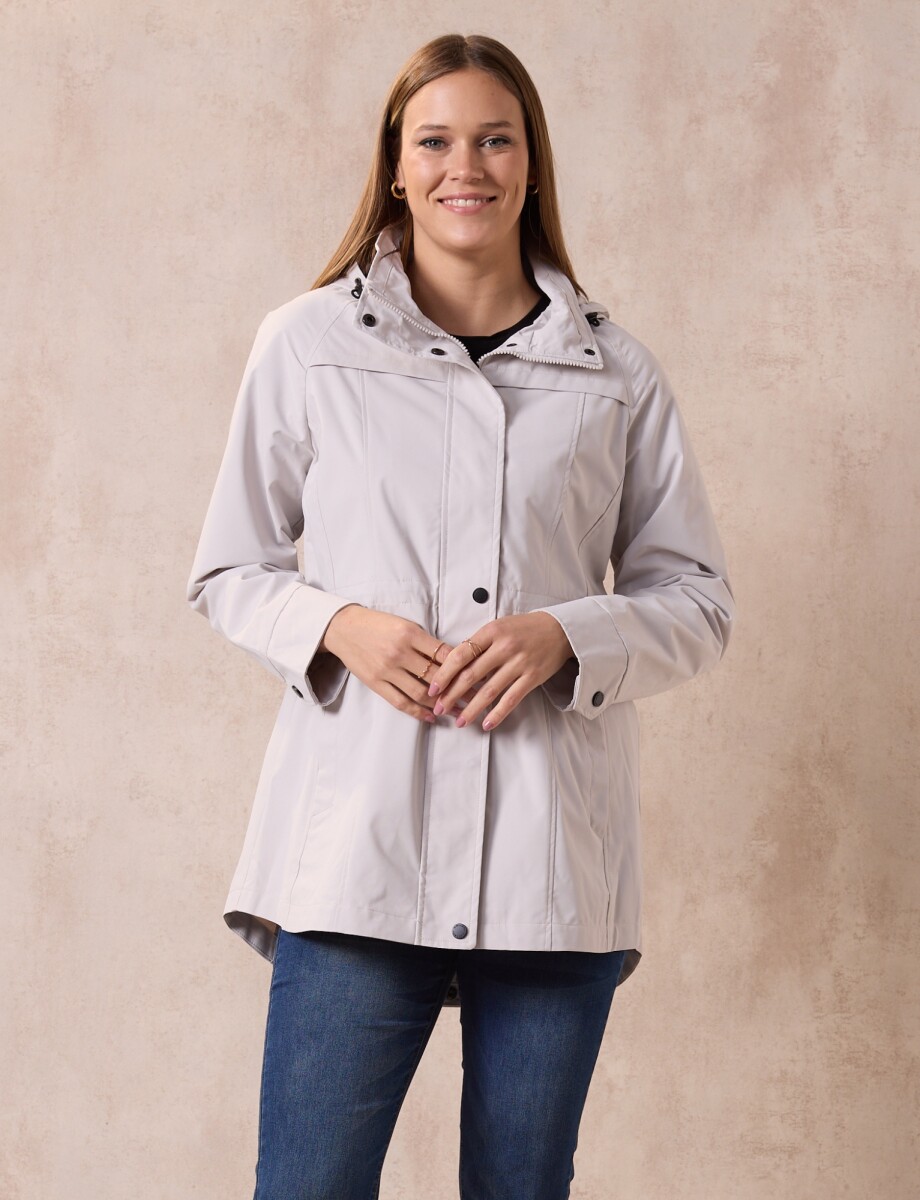 Campera Impermeable - Gris Claro 