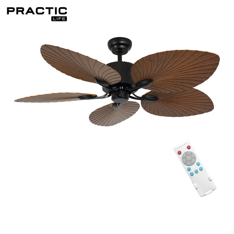 Ventilador de Techo Practic Life MF5210 Boho Tropical de 5 Aspas con Control Remoto Ventilador de Techo Practic Life MF5210 Boho Tropical de 5 Aspas con Control Remoto