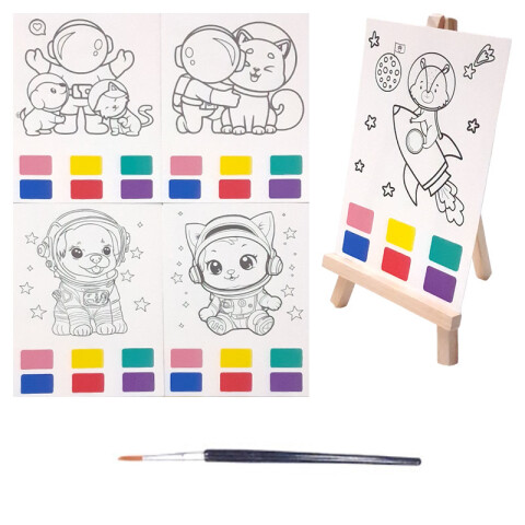 Láminas con atril y pincel para colorear DIY Láminas Con Atril Y Pincel Para Colorear Diy