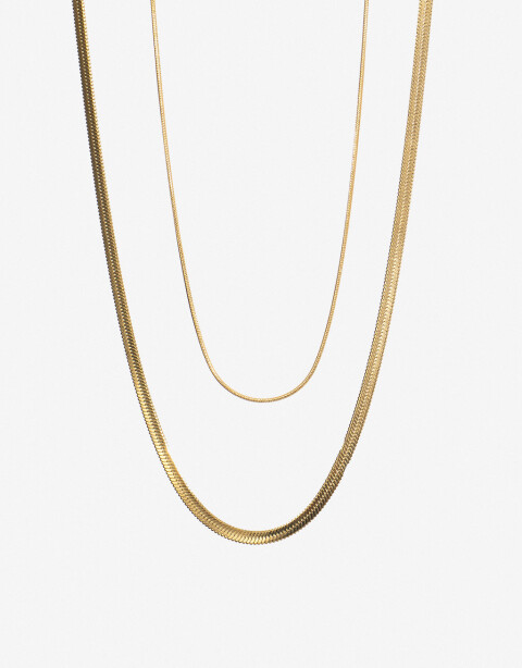 Collares Cortos Metal Set De Collares De Acero - Dorado