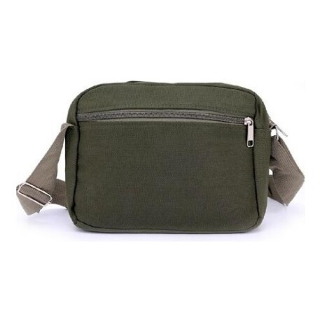 Bandolera Canva Feroe verde musgo con correa ajustable y bolsillos Verde musgo