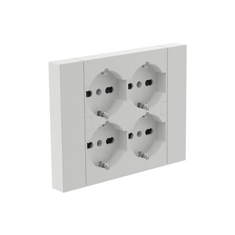 Plaqueta 4 tomas schuko blanca p/caja llana M47160